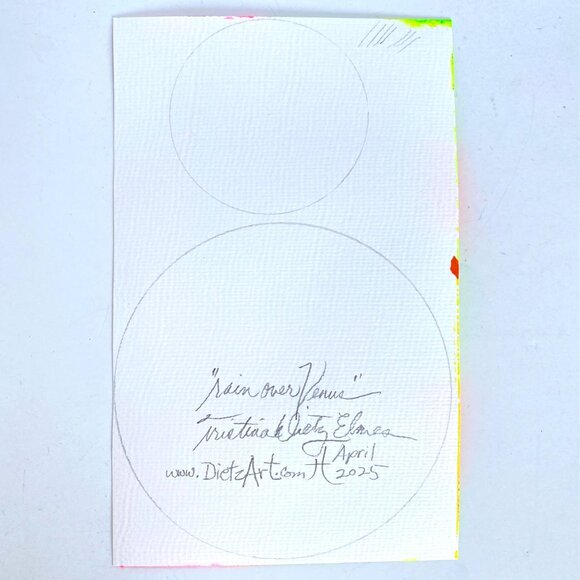 Rain Over Venus Original Acrylic Painting 8x10in Mat Frame Ready Squeegee Art - Picture 8 of 8